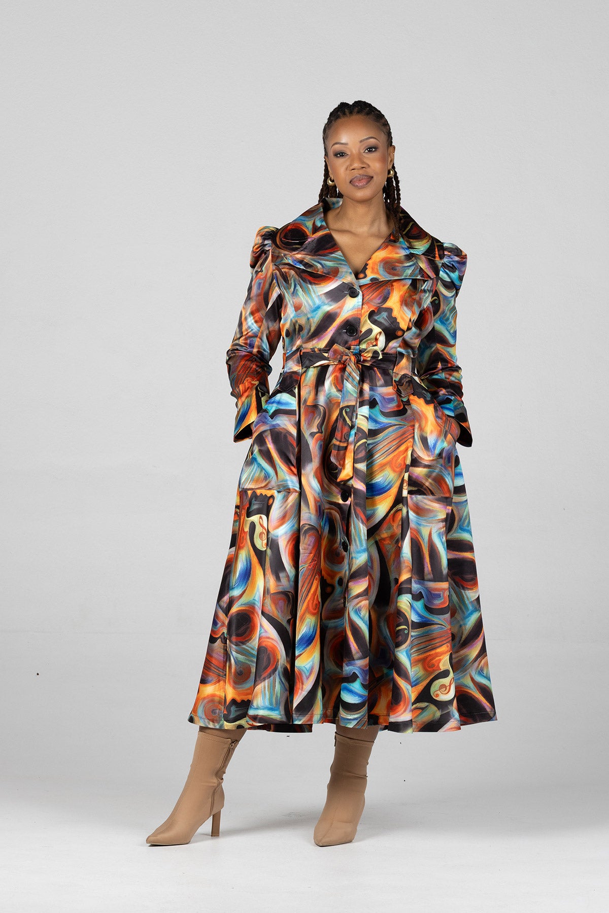 Frida Multicolor Princess Coat Dress – The Space SA
