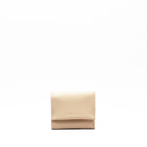 Antelo Billie Pebble Leather Small Trifold Wallet - Vanilla Frappe