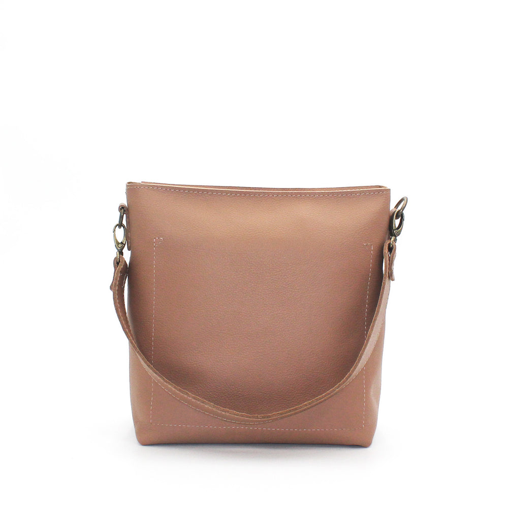 Antelo Josie Prism Pebble Leather Shoulder Bag With Sling - Iced Coffee