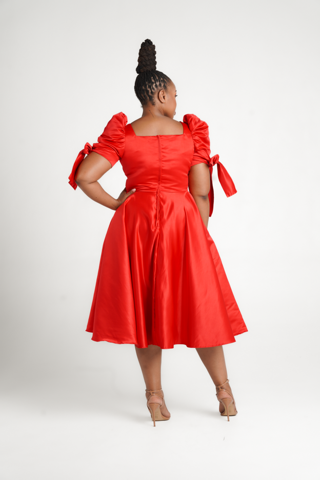 Skhathi Collection Red Duchess Dress