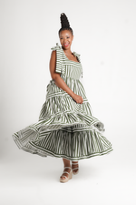 Angalia Bell Dress  Gathered Frill Dress With Tie Ends