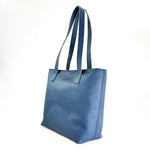 Antelo Emmy Unlined Pebble Leather Tote With Zip - Orion Blue