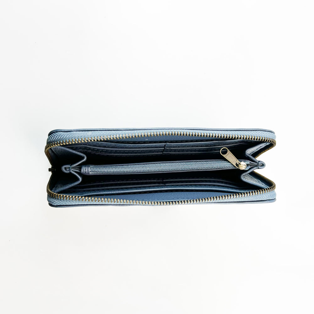 Antelo Hayley Pebble Leather Zip-Around Wallet - Orion Blue
