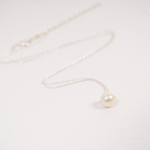 Barely There Gems Pearl Sterling Silver Necklace