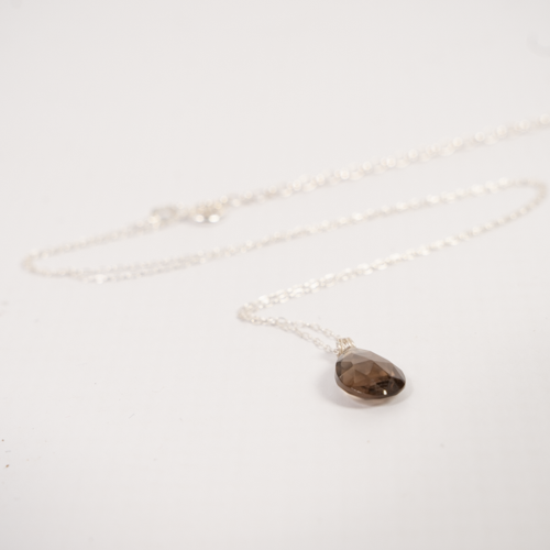 Barely There Gems Smokey Quartz Sterling Silver Necklace