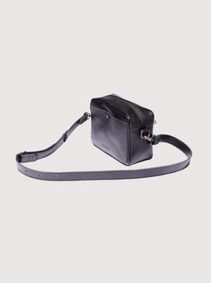 Antelo Nixie Leather Camera Crossbody - Black