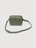 Antelo Nixie Leather Camera Crossbody - Khaki Green