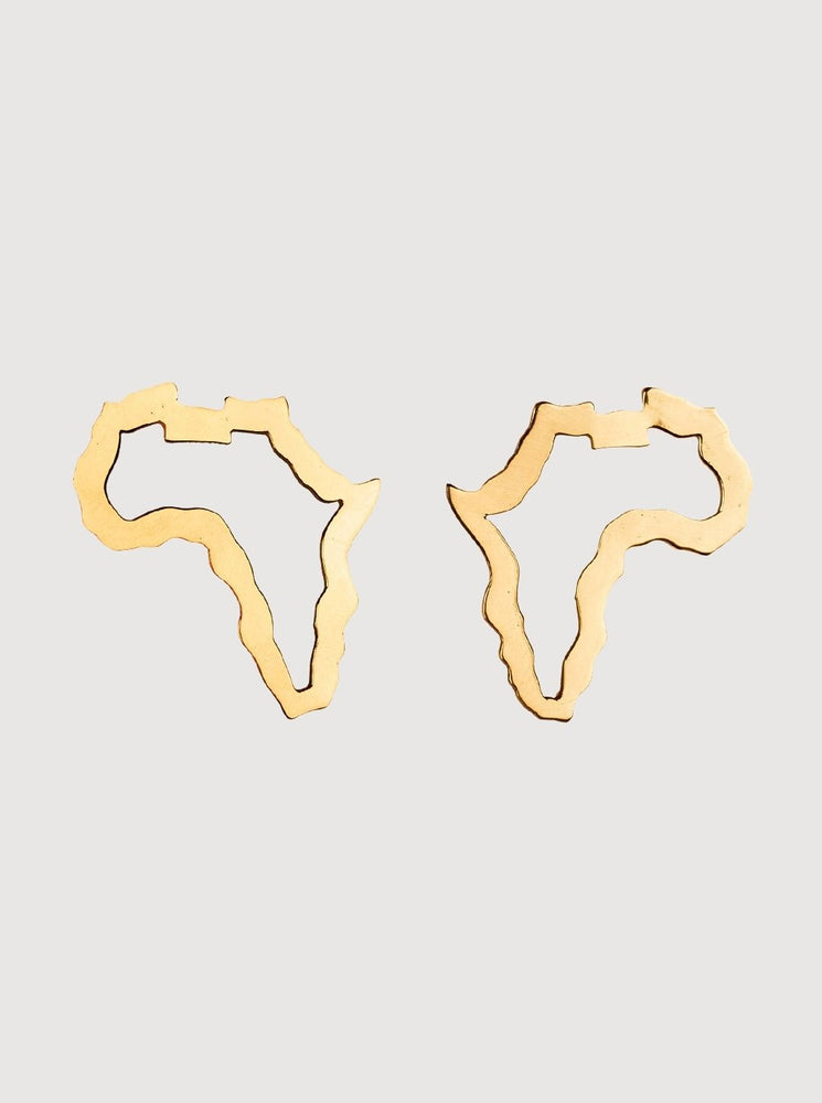Ditsala Design Xx Small Africa Outline Earrings