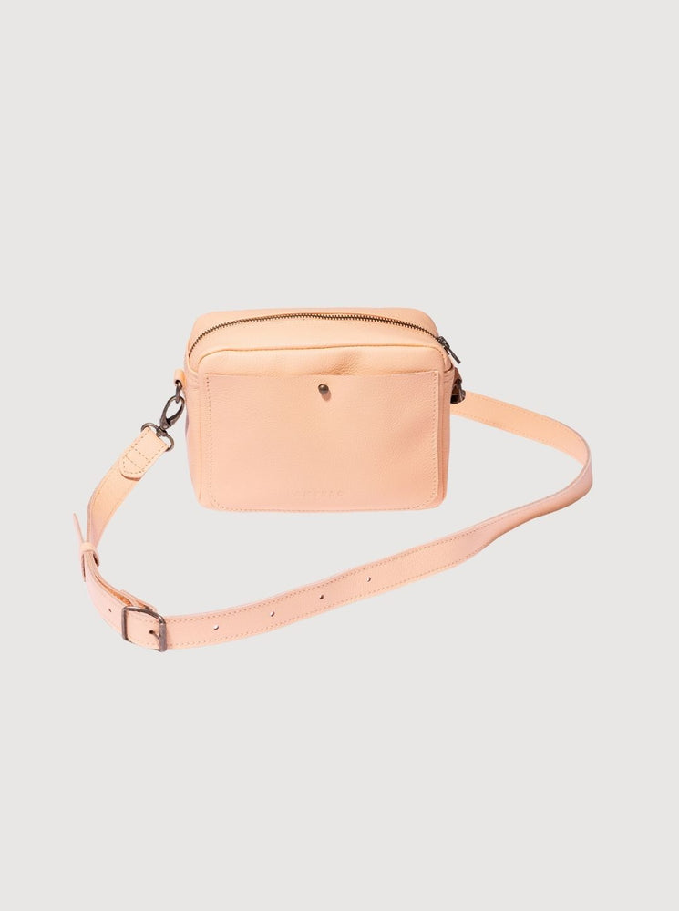 Antelo Nixie Leather Camera Crossbody - Peach Haze