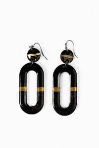 Marabou Fifi Dangles Black And Gold