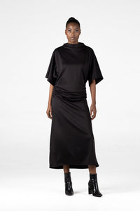 Colleen Eitzen Black Viscose Scuba Saturn Dress