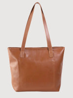 Antelo Emmy Unlined Leather Tote With Zip - Cider Tan