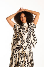 Colleen Eitzen Blk/Cream Print Crinkle Rayon Cat Top