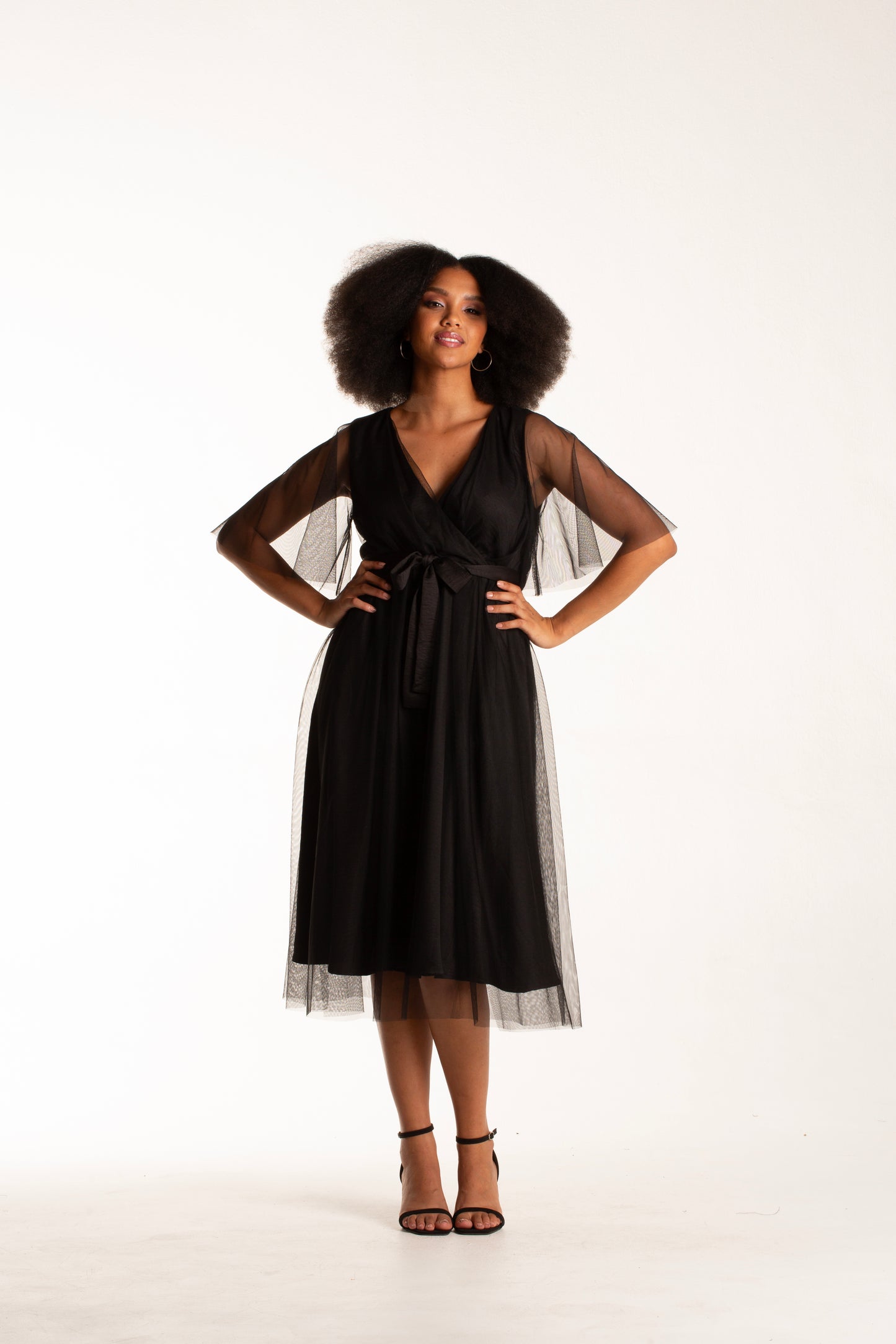 women's a line black dress Shop Black Patterned Midi Belted Dress - Casual A-Line