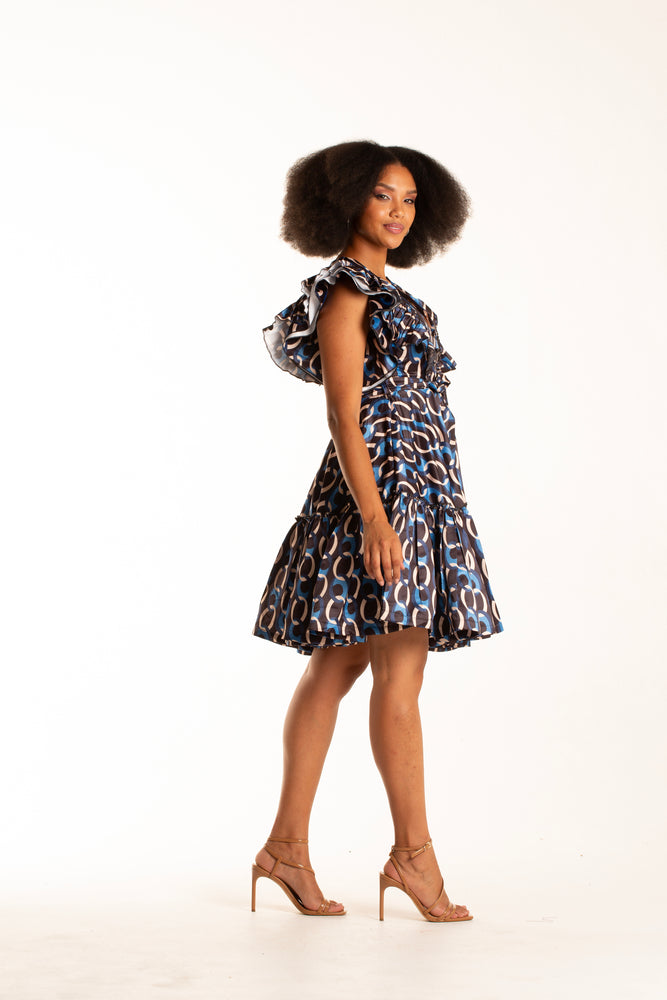 Frida black /blue Lea Dress