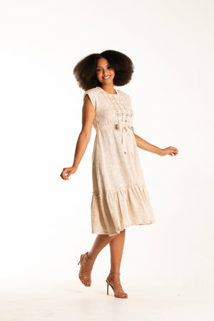 Frida Cream Vogue Vintage Dress