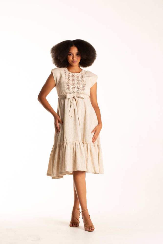 Frida Cream Vogue Vintage Dress