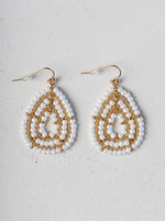 Home Industry Teardrop Beaded Glass Earrings