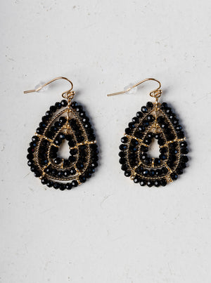Home Industry Teardrop Beaded Glass Earrings