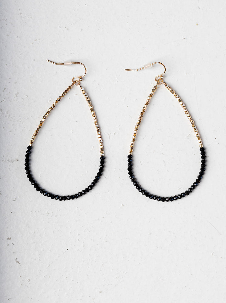Home Industry Rinestone Waterdrop Large Hoop Earrings