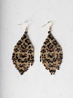 Home Industry Tassel Drop Beaded Earrings Animal Print