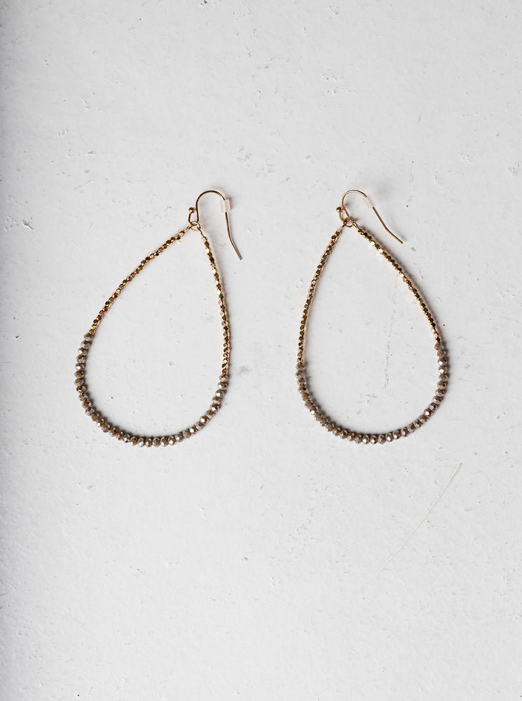 Home Industry Rinestone Waterdrop Large Hoop Earrings