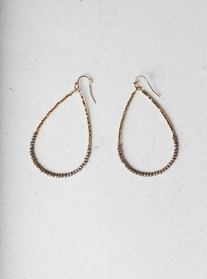 Home Industry Rinestone Waterdrop Large Hoop Earrings