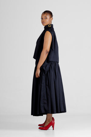 Colleen Eitzen Black Poly Cotton Cat Skirt