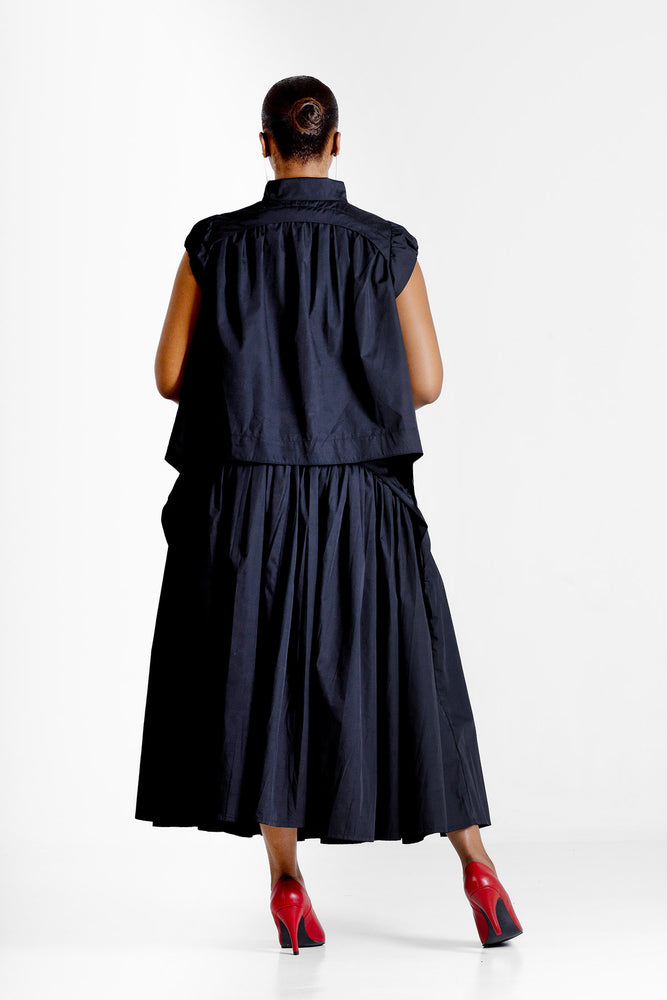 Colleen Eitzen Black Poly Cotton Cat Skirt