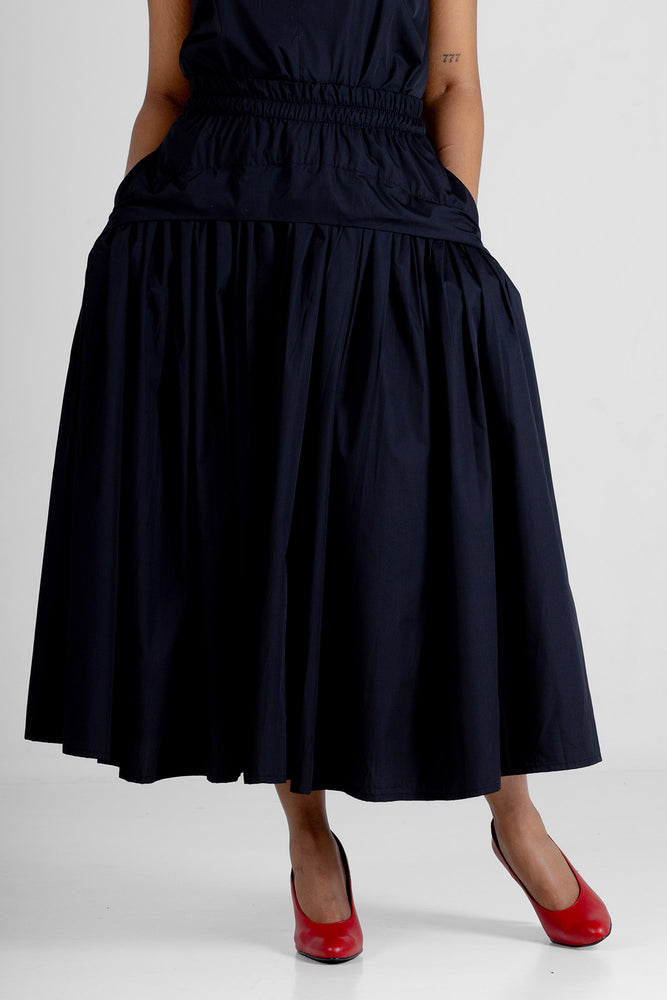 Colleen Eitzen Black Poly Cotton Cat Skirt