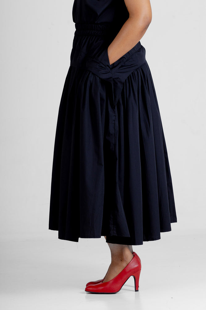 Colleen Eitzen Black Poly Cotton Cat Skirt