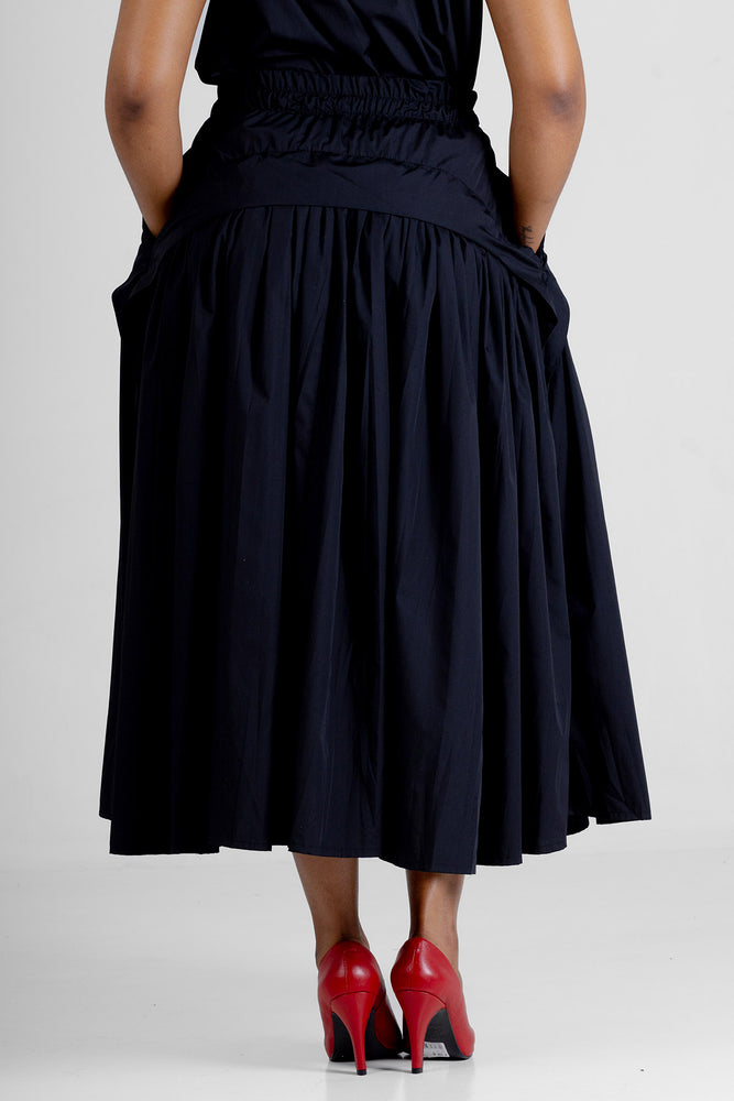 Colleen Eitzen Black Poly Cotton Cat Skirt