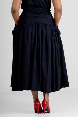 Colleen Eitzen Black Poly Cotton Cat Skirt