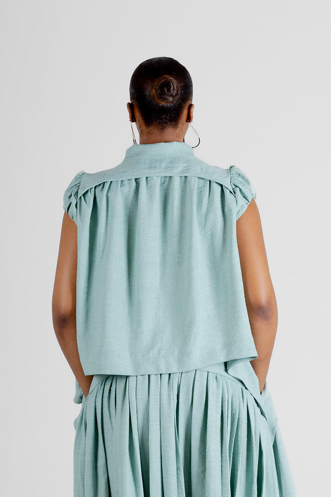 Colleen Eitzen Light Sage Turkish Linen Cat Skirt