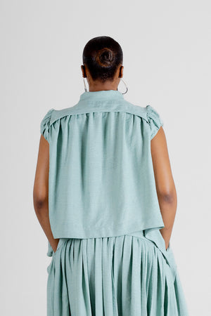 Colleen Eitzen Light Sage Turkish Linen Cat Skirt