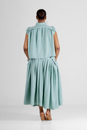 Colleen Eitzen Light Sage Turkish Linen Cat Skirt