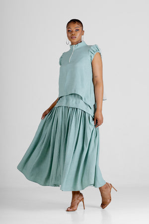 Colleen Eitzen Light Sage Turkish Linen Cat Skirt