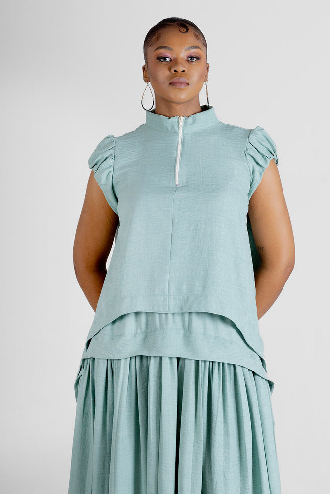 Colleen Eitzen Light Sage Turkish Linen Cat Top