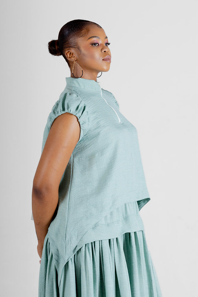 Colleen Eitzen Light Sage Turkish Linen Cat Top