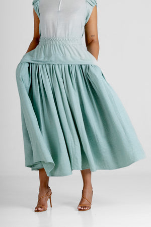 Colleen Eitzen Light Sage Turkish Linen Cat Skirt