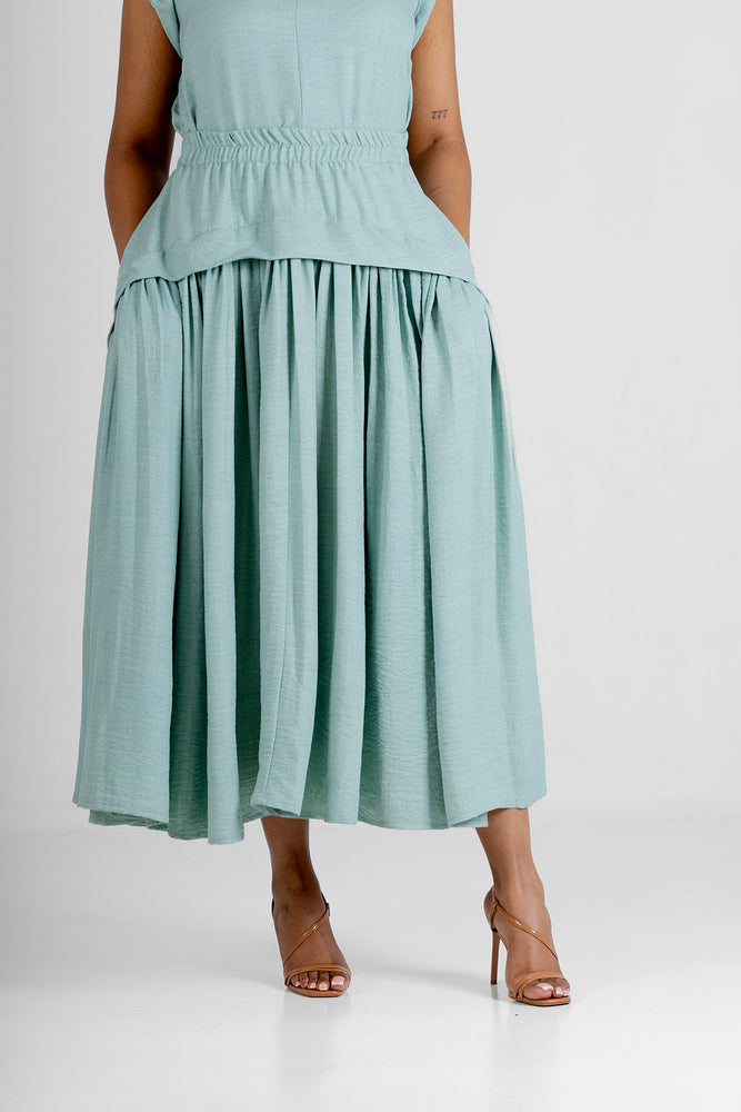 Colleen Eitzen Light Sage Turkish Linen Cat Skirt