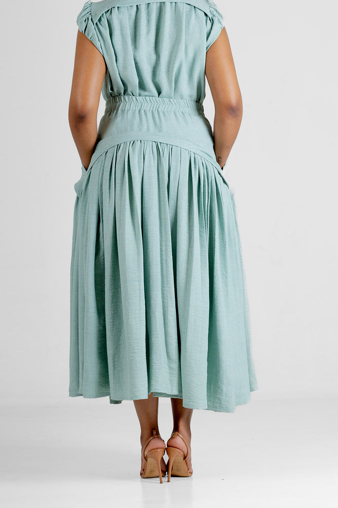 Colleen Eitzen Light Sage Turkish Linen Cat Skirt