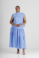 Colleen Eitzen Pale Blue Turkish Linen Cat Skirt