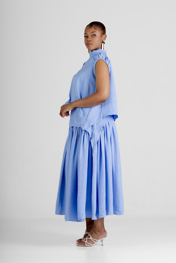 Colleen Eitzen Pale Blue Turkish Linen Cat Top