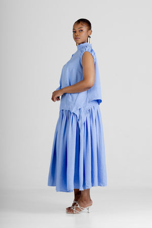 Colleen Eitzen Pale Blue Turkish Linen Cat Top