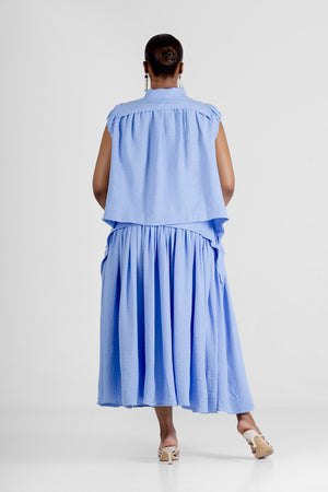 Colleen Eitzen Pale Blue Turkish Linen Cat Top