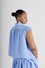Colleen Eitzen Pale Blue Turkish Linen Cat Top