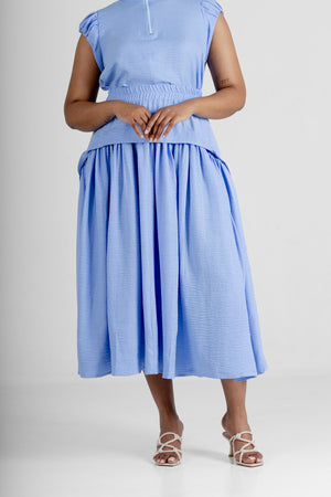 Colleen Eitzen Pale Blue Turkish Linen Cat Skirt