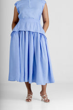 Colleen Eitzen Pale Blue Turkish Linen Cat Skirt
