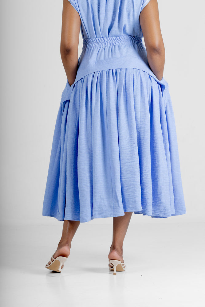 Colleen Eitzen Pale Blue Turkish Linen Cat Skirt